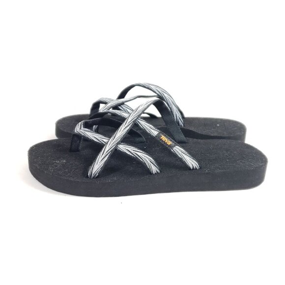 Teva Flip Flops Black & Grey Strappy Sandals Women's Size 8 - Picture 3 of 9